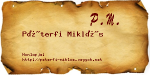 Péterfi Miklós névjegykártya
