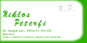miklos peterfi business card