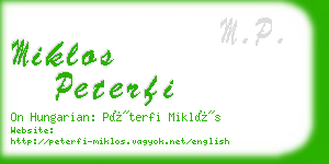 miklos peterfi business card